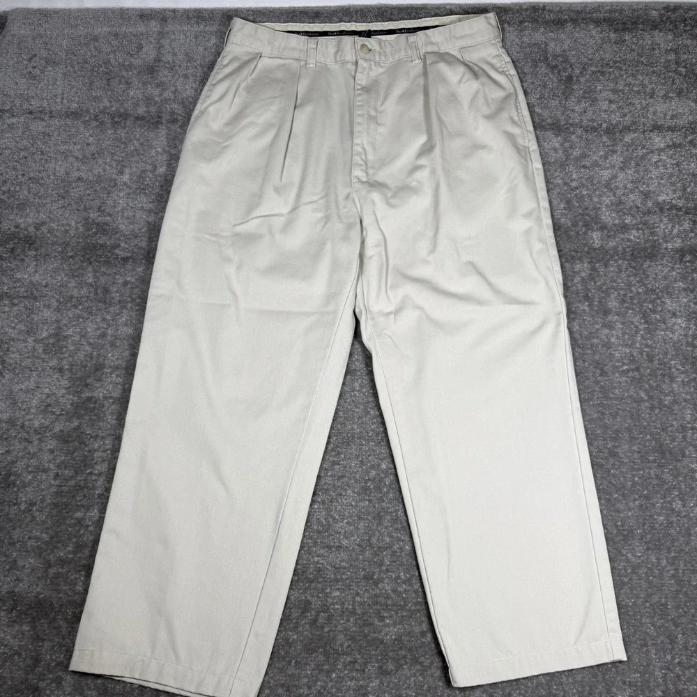Polo Ralph Lauren Pants Men's 35x29 Beige‎ Straight Leg Pleated Front Baggy Prep